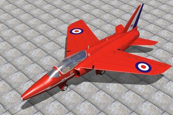 3d hawker siddeley gnat red arrows - Hawker Siddeley Gnat T1 (Red Arrow) by pbratt